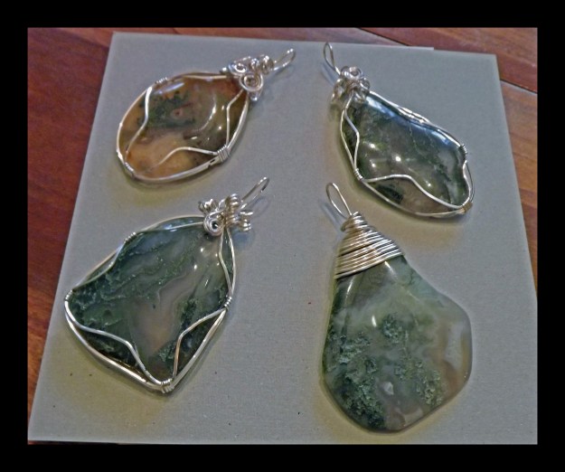 New wire wrapped pendants today