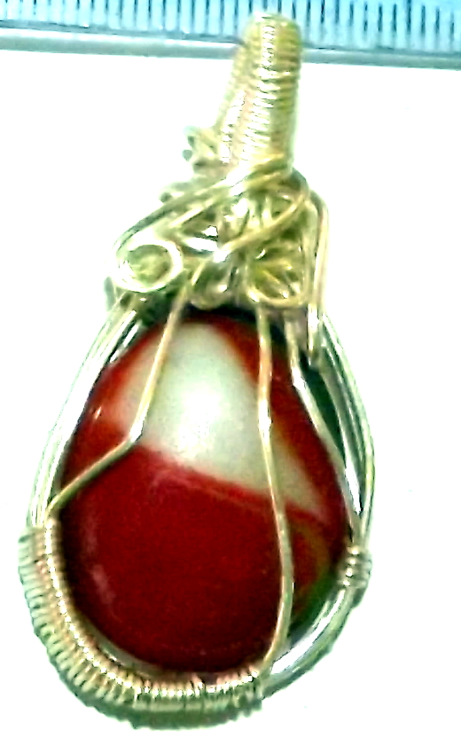 Fused Glass Wire Wrapped Pendant